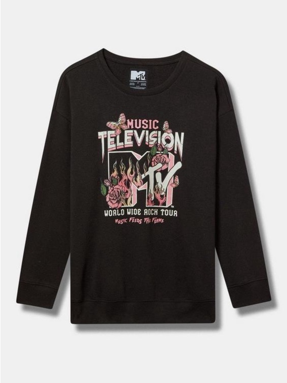 MTV Black Sweatshirt with Pink & Cream Graphic
